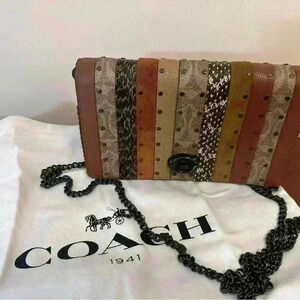 Coach patterned Crossbody Handbag with Rivets